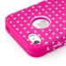 Little Heart Pattern Plastic with Silicone Hybrid Case for iPhone 4 iPhone 4S - Magenta