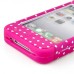 Little Heart Pattern Plastic with Silicone Hybrid Case for iPhone 4 iPhone 4S - Magenta