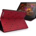 Lucky Bear Folio Stand Leather Case Cover For iPad 2 / 3 / 4 - Red