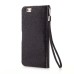 Luxury Bling Rhinestone and Golden Metal Pattern Magnetic Stand Leather Case with Card Slot for iPhone 6 4.7 inch - Black