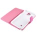 Luxury Bright Wallet Card Holder Flip PU Leather Magnetic Closure Stand Case Cover For Samsung Galaxy Note 4 - Magenta