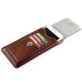 Luxury Card Holder Up-Down Open Flip PU Leather Magnetic Closure Bag Pouch Case For iPhone 6 Plus Samsung Galaxy Note 5 / 3 / 4 - Brown