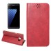 Luxury Crazy Horse PU Leather Magnetic Closure Flip Stand Case With Card Slot for Samsung Galaxy Note 7 - Red