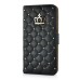 Luxury Crown Leather Stand Case Cover For Samsung Galaxy S6 Edge - Black