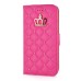 Luxury Crown Leather Stand Case Cover For Samsung Galaxy S6 Edge - Magenta