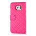 Luxury Crown Leather Stand Case Cover For Samsung Galaxy S6 Edge - Magenta