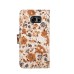 Luxury Detachable Crazy Horse Leather Case Wallet With Card Holder for Samsung Galaxy S7 G930 - White Floral Print