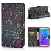 Luxury Diamond Glitter Bling Roses PU Leather Flip Wallet Stand Case With Card Slots For Samsung Galaxy Note 5 - Black