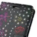 Luxury Diamond Glitter Bling Roses PU Leather Flip Wallet Stand Case With Card Slots For Samsung Galaxy Note 5 - Black