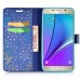 Luxury Diamond Glitter Bling Roses PU Leather Flip Wallet Stand Case With Card Slots For Samsung Galaxy Note 5 - Blue