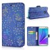 Luxury Diamond Glitter Bling Roses PU Leather Flip Wallet Stand Case With Card Slots For Samsung Galaxy Note 5 - Blue