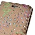 Luxury Diamond Glitter Bling Roses PU Leather Flip Wallet Stand Case With Card Slots For Samsung Galaxy Note 5 - Brown