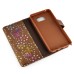 Luxury Diamond Glitter Bling Roses PU Leather Flip Wallet Stand Case With Card Slots For Samsung Galaxy Note 5 - Brown