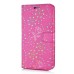 Luxury Diamond Glitter Bling Roses PU Leather Flip Wallet Stand Case With Card Slots For Samsung Galaxy Note 5 - Magenta