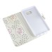 Luxury Diamond Glitter Bling Roses PU Leather Flip Wallet Stand Case With Card Slots For Samsung Galaxy Note 5 - White