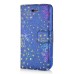 Luxury Diamond Glitter Bling Roses PU Leather Flip Wallet Stand Case With Card Slots For iPhone 5 / 5s - Blue