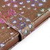 Luxury Diamond Glitter Bling Roses PU Leather Flip Wallet Stand Case With Card Slots For iPhone 5 / 5s - Brown