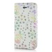 Luxury Diamond Glitter Bling Roses PU Leather Flip Wallet Stand Case With Card Slots For iPhone 5 / 5s - White