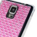 Luxury Diamond Rhinestone Gem Snap On TPU Hard Back Case Cover For Samsung Galaxy Note 4 - Small Gem Magenta