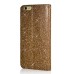 Luxury Glittering Rhinestone Diamond and Golden Metal Pattern Decorated Flip Leather Case with Card Slot for iPhone 6 Plus - Dark Brown