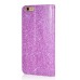 Luxury Glittering Rhinestone Diamond and Golden Metal Pattern Decorated Flip Leather Case with Card Slot for iPhone 6 Plus - Purple