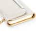 Luxury Grid Pattern Shoulder Bag Style Leather Flip Case with Card Slot for iPhone 6 4.7 inch - White