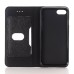 Luxury Litchi Grain Magnetic Switch Flip Genuine Leather Case with Card Slot for iPhone 7 - Black