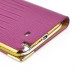 Luxury Lizards Pattern Bling Rhinestone And Golden Metal Pattern Decorated Folio Wallet Leather Case For Samsung Galaxy Note 2 - Purple