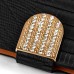 Luxury Lizards Pattern Bling Rhinestone And Golden Metal Pattern Decorated Folio Wallet Leather Case For Samsung Galaxy S3 - Black