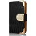 Luxury Lizards Pattern Bling Rhinestone And Golden Metal Pattern Decorated Folio Wallet Leather Case For iPhone 4 iPhone 4s - Black