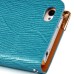 Luxury Lizards Pattern Bling Rhinestone And Golden Metal Pattern Decorated Folio Wallet Leather Case For iPhone 4 iPhone 4s - Blue