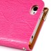 Luxury Lizards Pattern Bling Rhinestone And Golden Metal Pattern Decorated Folio Wallet Leather Case For iPhone 4 iPhone 4s - Pink