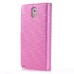 Luxury Magnetic Flip Stand Leather Case with Card Slot for Samsung Galaxy Note 3 - Magenta