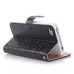 Luxury Magnetic Flip Stand Leather Case with Card Slot for iPhone 4/4S - Black