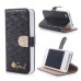 Luxury Magnetic Flip Stand Leather Case with Card Slot for iPhone 4/4S - Black