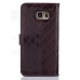 Luxury Metal Button PU Leather Folio Stand Case With Card Slots for Samsung Galaxy Note 5 - Brown