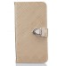 Luxury Metal Button PU Leather Folio Stand Case With Card Slots for Samsung Galaxy Note 5 - Gold