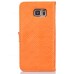 Luxury Metal Button PU Leather Folio Stand Case With Card Slots for Samsung Galaxy Note 5 - Orange