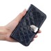 Luxury Metal Button PU Leather Folio Stand Case With Card Slots for Samsung Galaxy S5 G900 - Black