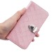 Luxury Metal Button PU Leather Folio Stand Case With Card Slots for Samsung Galaxy S7 Edge G935 - Pink