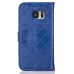 Luxury Metal Button PU Leather Folio Stand Case With Card Slots for Samsung Galaxy S7 G930 - Blue