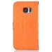 Luxury Metal Button PU Leather Folio Stand Case With Card Slots for Samsung Galaxy S7 G930 - Orange