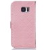 Luxury Metal Button PU Leather Folio Stand Case With Card Slots for Samsung Galaxy S7 G930 - Pink