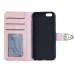 Luxury Metal Button PU Leather Folio Stand Case With Card Slots for iPhone 6/6s - Black