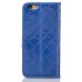 Luxury Metal Button PU Leather Folio Stand Case With Card Slots for iPhone 6/6s - Blue