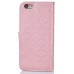 Luxury Metal Button PU Leather Folio Stand Case With Card Slots for iPhone 6/6s - Pink