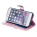 Luxury Metal Button PU Leather Folio Stand Case With Card Slots for iPhone 6/6s - Pink