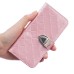 Luxury Metal Button PU Leather Folio Stand Case With Card Slots for iPhone 6/6s - Pink