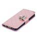 Luxury Metal Button PU Leather Folio Stand Case With Card Slots for iPhone 6/6s - Rose red