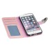 Luxury Metal Button PU Leather Folio Stand Case With Card Slots for iPhone 6/6s - Rose red